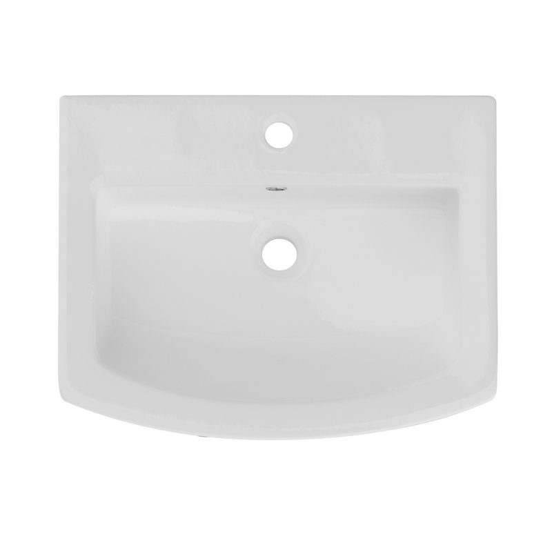 TOBILI 26'' Tall White Ceramic Rectangular Pedestal Bathroom Sink with
